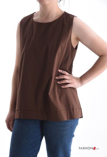 sleeveless crew neck Cotton Top