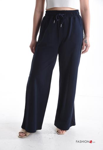 Pantalone in Cotone pizzo con tasche con elastico