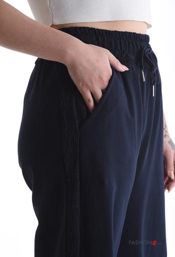 Pantalone in Cotone pizzo con tasche con elastico - ph 4
