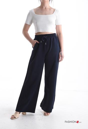 Pantalone in Cotone pizzo con tasche con elastico - ph 5
