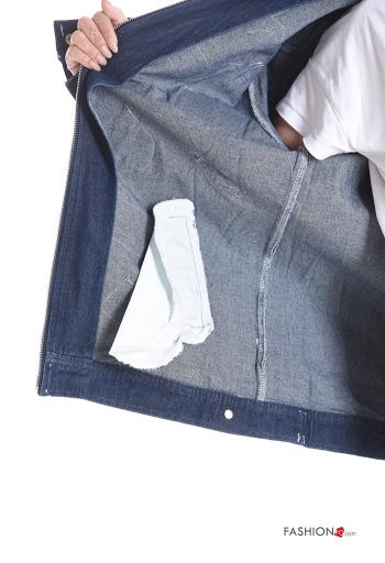 Giacca in Cotone maniche lunghe con colletto senza fodera con bottoni con tasche - ph 6