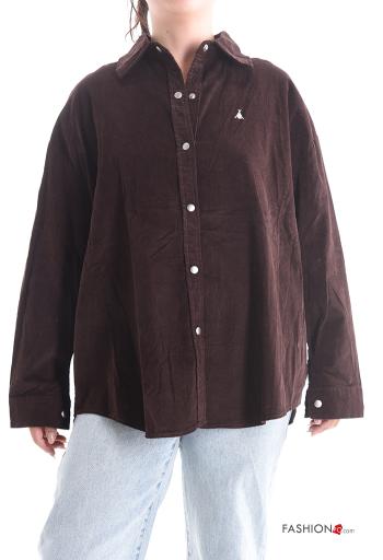 long sleeve with collar Velvet Shirt with buttons - ph 1