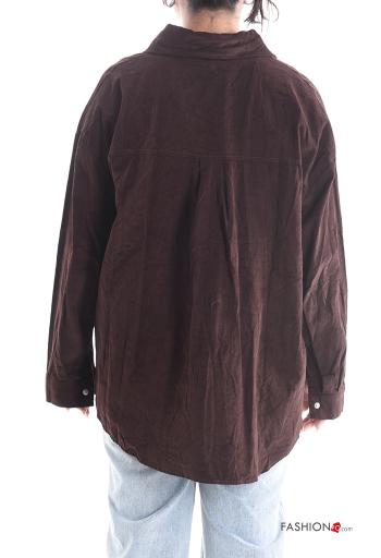 long sleeve with collar Velvet Shirt with buttons - ph 2