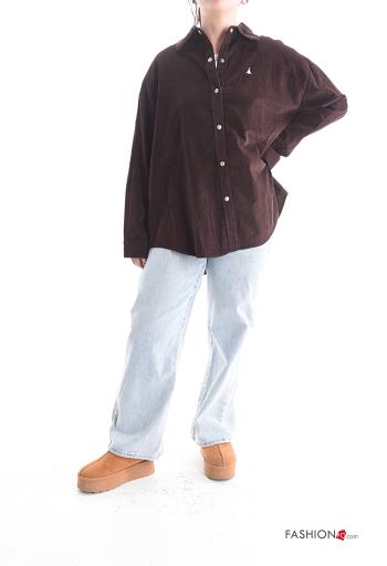 long sleeve with collar Velvet Shirt with buttons - ph 5