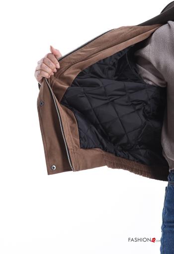 Blusão Bomber com gola com forro com fecho com bolsos com botões - ph 6