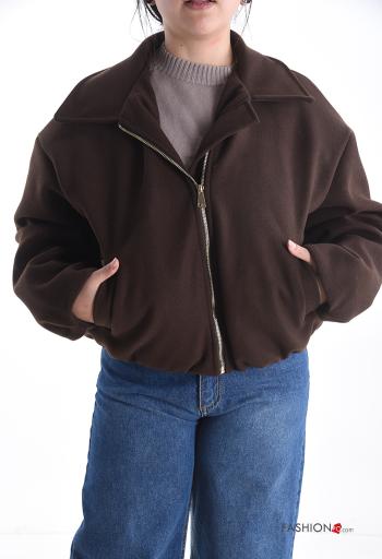 Bomber maniche lunghe con colletto con fodera con tasche con zip - ph 1