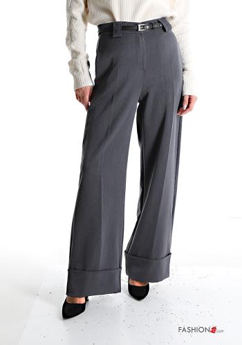 Pantalone wide leg con cintura con tasche - ph 1