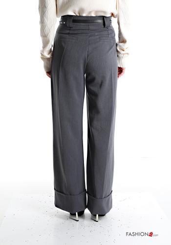 Pantalone wide leg con cintura con tasche - ph 2