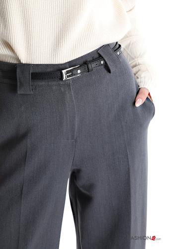 Pantalone wide leg con cintura con tasche - ph 4