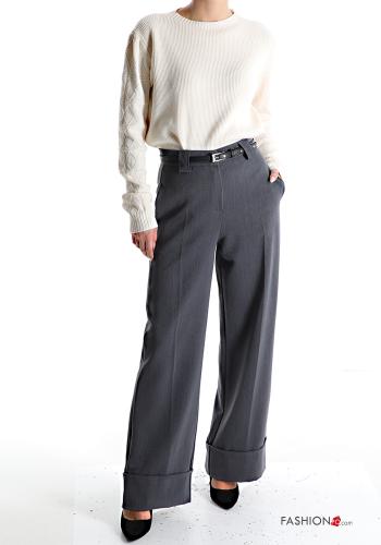 Pantalone wide leg con cintura con tasche - ph 5