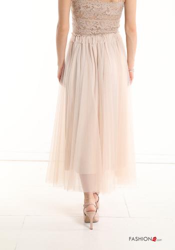Saia Longuette manga em tule com elástico - ph 2