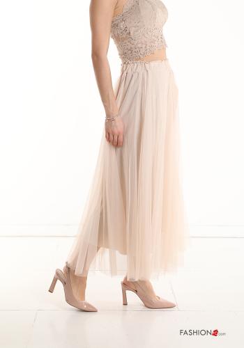 Saia Longuette manga em tule com elástico - ph 3