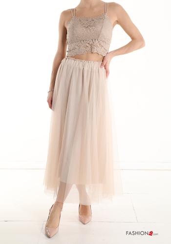 Saia Longuette manga em tule com elástico - ph 5