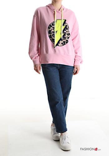 Patterned Cotton Sweatshirt with hood - ph 5