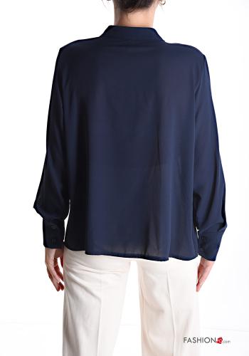 Chemise manches longues chiffon à volants à boutons - ph 2