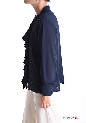 Chemise manches longues chiffon à volants à boutons - ph 3