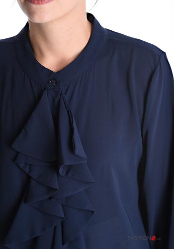 Chemise manches longues chiffon à volants à boutons - ph 4
