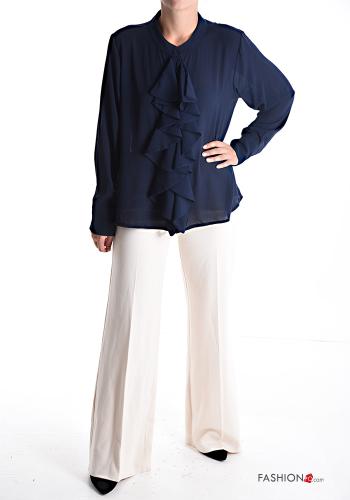 Chemise manches longues chiffon à volants à boutons - ph 5