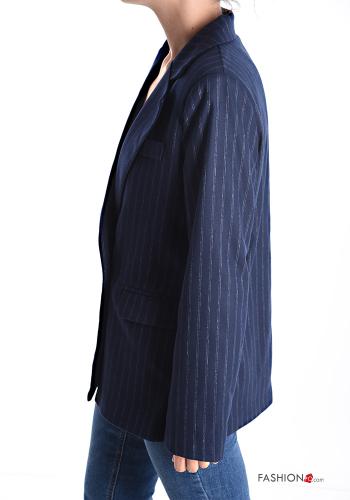 Streifenmuster Lurex Jacke mit Knöpfen mit Futter - ph 3