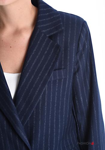 Streifenmuster Lurex Jacke mit Knöpfen mit Futter - ph 4