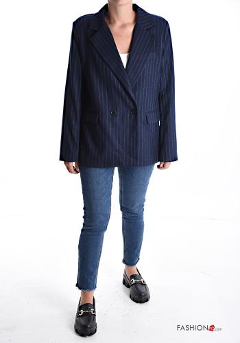 Streifenmuster Lurex Jacke mit Knöpfen mit Futter - ph 5