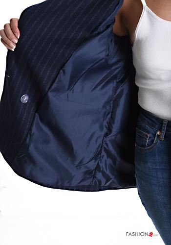 Streifenmuster Lurex Jacke mit Knöpfen mit Futter - ph 6