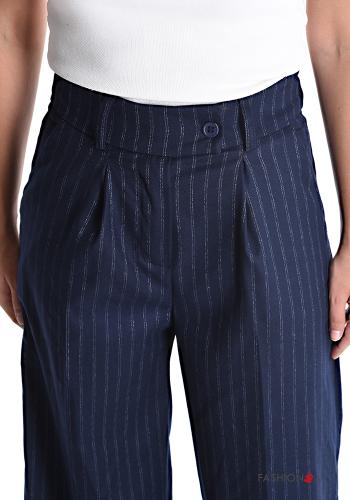 Streifenmuster wide leg Hose mit Knöpfen mit Taschen - ph 4