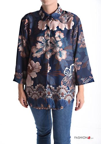 Camicia maniche lunghe con colletto Fantasia floreale con bottoni - ph 1