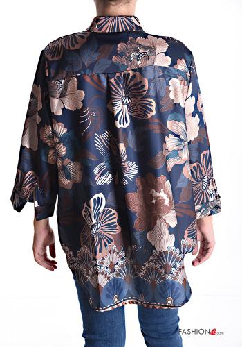 Camicia maniche lunghe con colletto Fantasia floreale con bottoni - ph 2