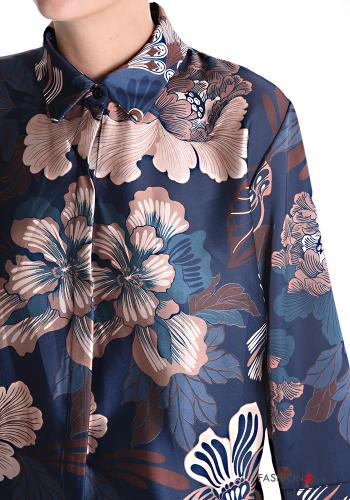 Camicia maniche lunghe con colletto Fantasia floreale con bottoni - ph 4