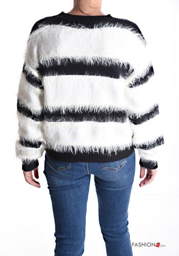 long sleeve crew neck Cotton Sweater with rhinestones - ph 2
