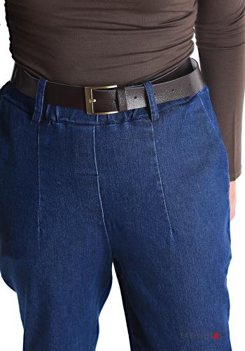 Denim Hose aus Baumwolle mit Gürtel mit gummizug mit Taschen - ph 4