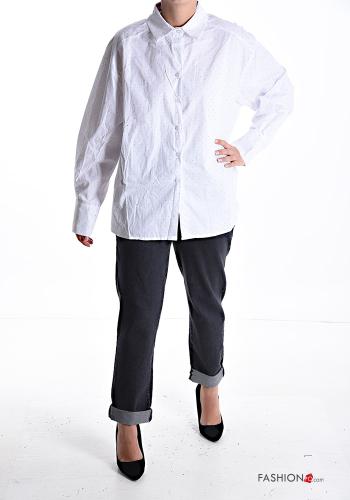 Camicia in Cotone con colletto con bottoni con borchie - ph 5
