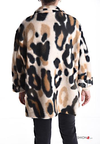 Veste Imprimé animalier avec poches sans doublure à boutons - ph 2