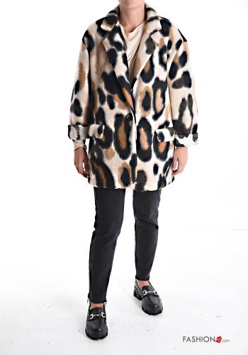 Veste Imprimé animalier avec poches sans doublure à boutons - ph 5