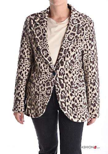 Giacca in Cotone Fantasia animalier senza fodera - ph 1