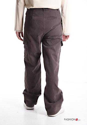 Cotton Trousers with buttons with zip with pockets - ph 2