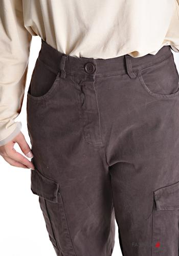 Cotton Trousers with buttons with zip with pockets - ph 4