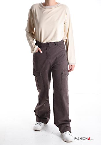 Cotton Trousers with buttons with zip with pockets - ph 5