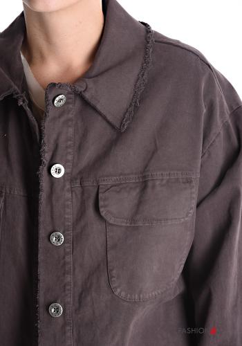 Giacca in Cotone maniche lunghe con colletto senza fodera con bottoni con tasche - ph 4