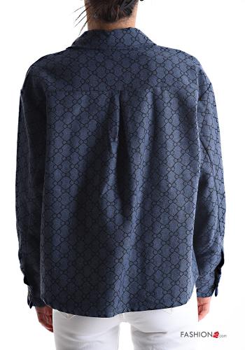 Patterned long sleeve with collar Jacket with buttons without lining with pockets - ph 2
