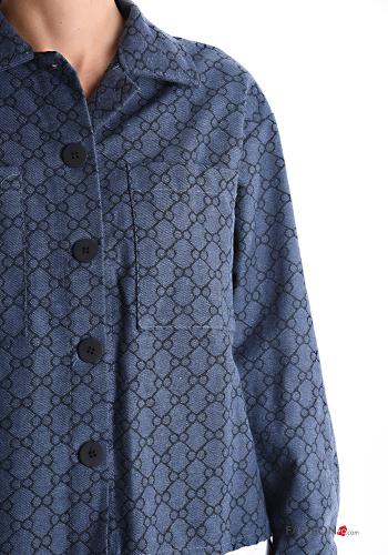 Patterned long sleeve with collar Jacket with buttons without lining with pockets - ph 4