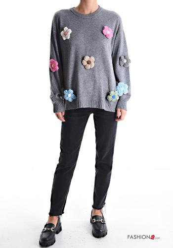 Floral long sleeve crew neck Sweater - ph 5