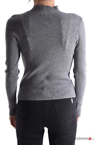 Ribbed long sleeve Rollneck with rhinestones - ph 2