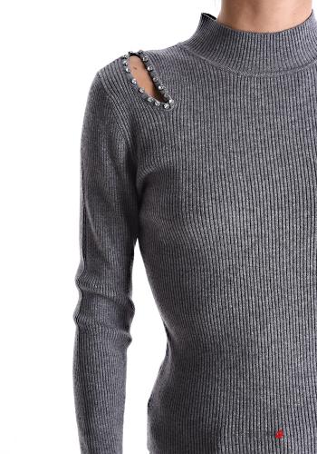 Ribbed long sleeve Rollneck with rhinestones - ph 4