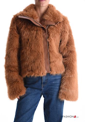 faux fur Jacket with zip with lining - ph 1