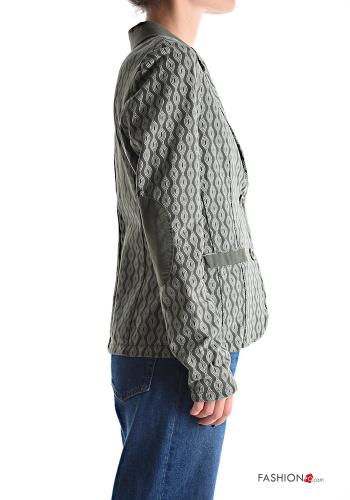 Giacca in Cotone Fantasia optical con bottoni senza fodera - ph 3