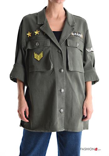 Camicia in Cotone maniche lunghe con colletto con bottoni con tasche - ph 1