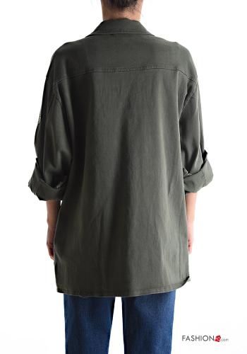 Camicia in Cotone maniche lunghe con colletto con bottoni con tasche - ph 2