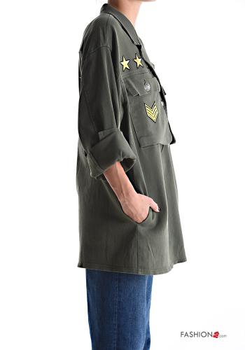 Camicia in Cotone maniche lunghe con colletto con bottoni con tasche - ph 3